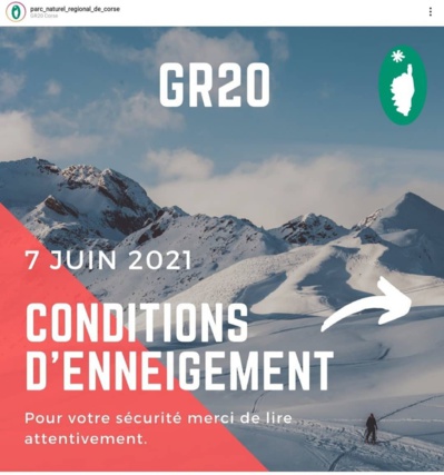 Niveau d'enneigement record sur le GR 20 en juin Niveau d'enneigement record sur le GR 20 en juin