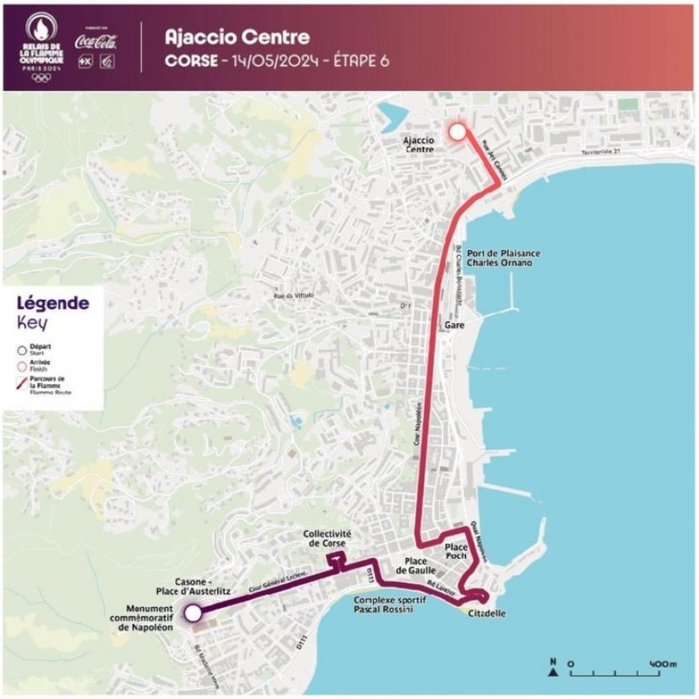 La flamme olympique en Corse