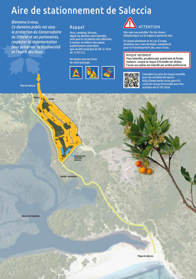 Accès de la piste de Saleccia et du Lotu Accès de la piste de Saleccia et du Lotu