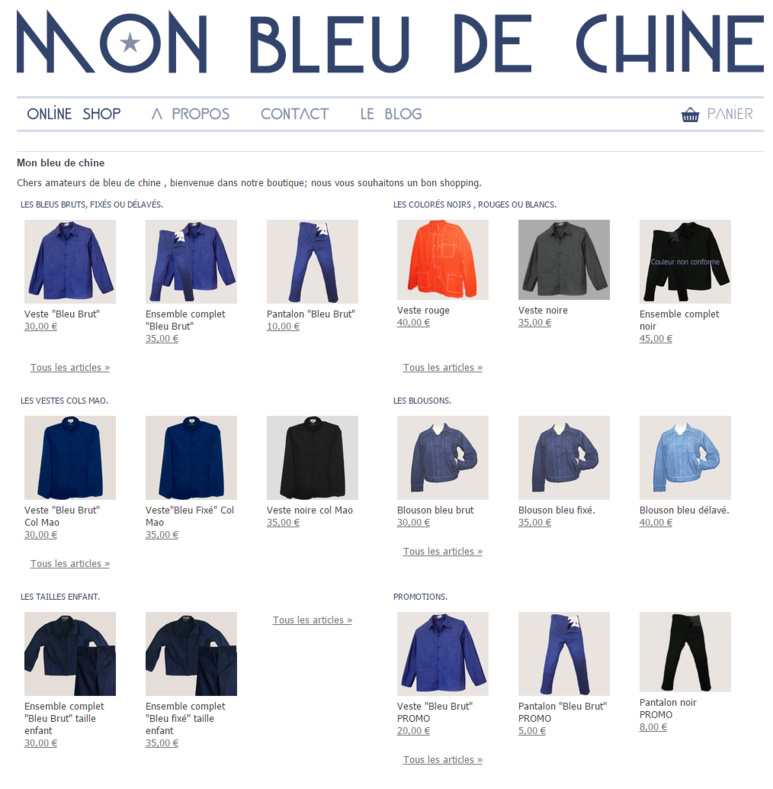 La boutique en ligne " mon bleu de chine" La boutique en ligne " mon bleu de chine"