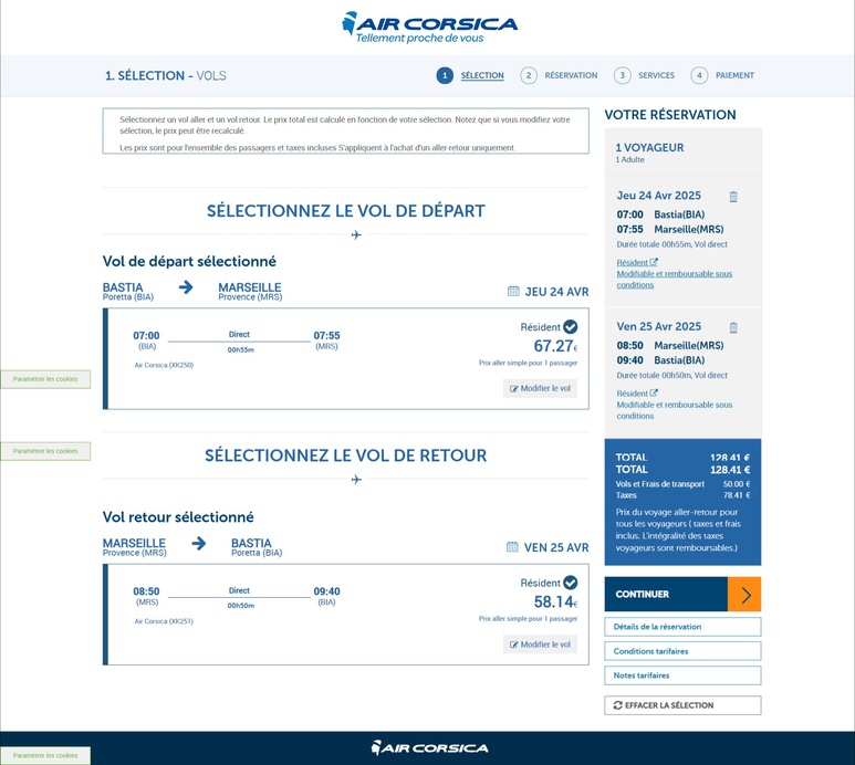 Vols entre la Corse et le continent : nouvelle augmentation du tarif résident à venir Vols entre la Corse et le continent : nouvelle augmentation du tarif résident à venir