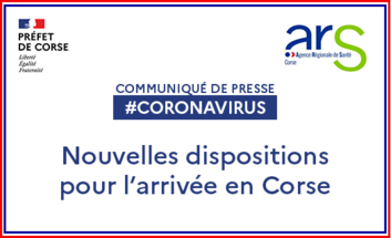 Les nouvelles dispositions pour entrer en Corse - Pass Sanitaire