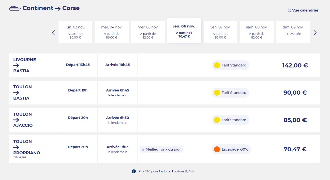 La Corsica Ferries à Propriano